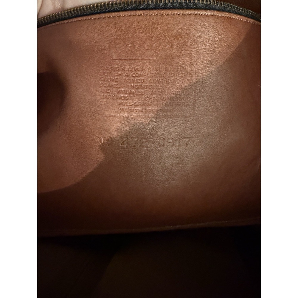 vintage Coach leather tote bag purse handbag Xlarge Brown 2 Tone - Picture 5 of 11